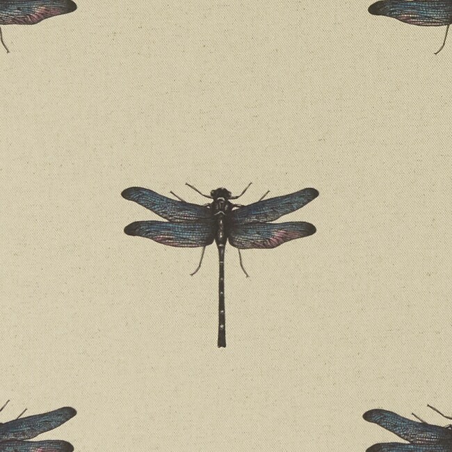 1 Yard Azure Teal Eden Upholstery Fabric Animal/Insects Print