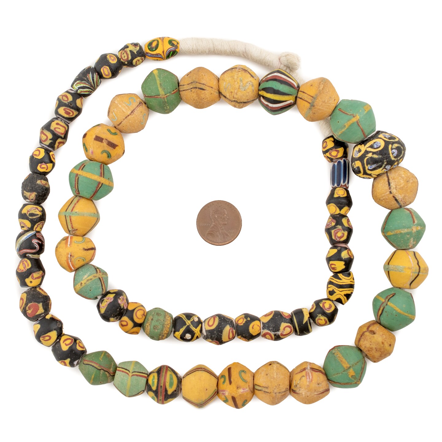 The Bead Chest Fancy Antique Venetian King Beads: Authentic Glass Bicones from West Africa, Multicolor