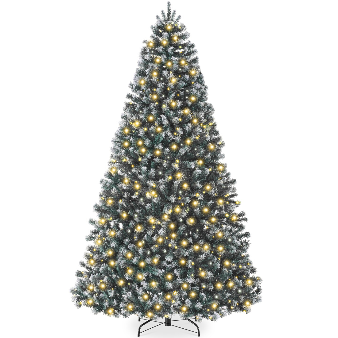 Best Choice Products Artificial Frosted Christmas Tree, Premium Pre-Lit Spruce Design, Dense Branches &#x2013; Blue Spruce