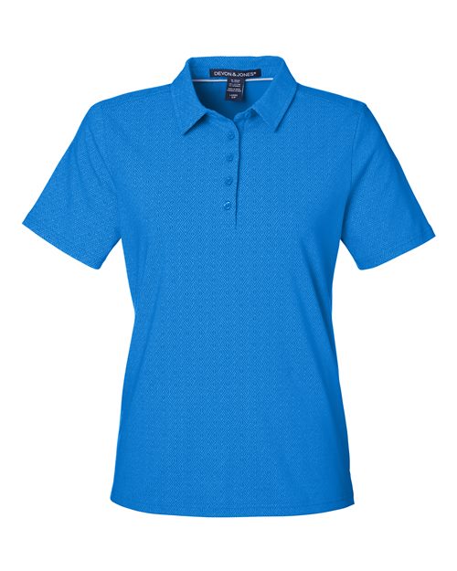 Devon &#x26; Jones&#xAE; Women&#x27;s Crownlux Performance Geo Polo Moisture Wicking Stretch Top
