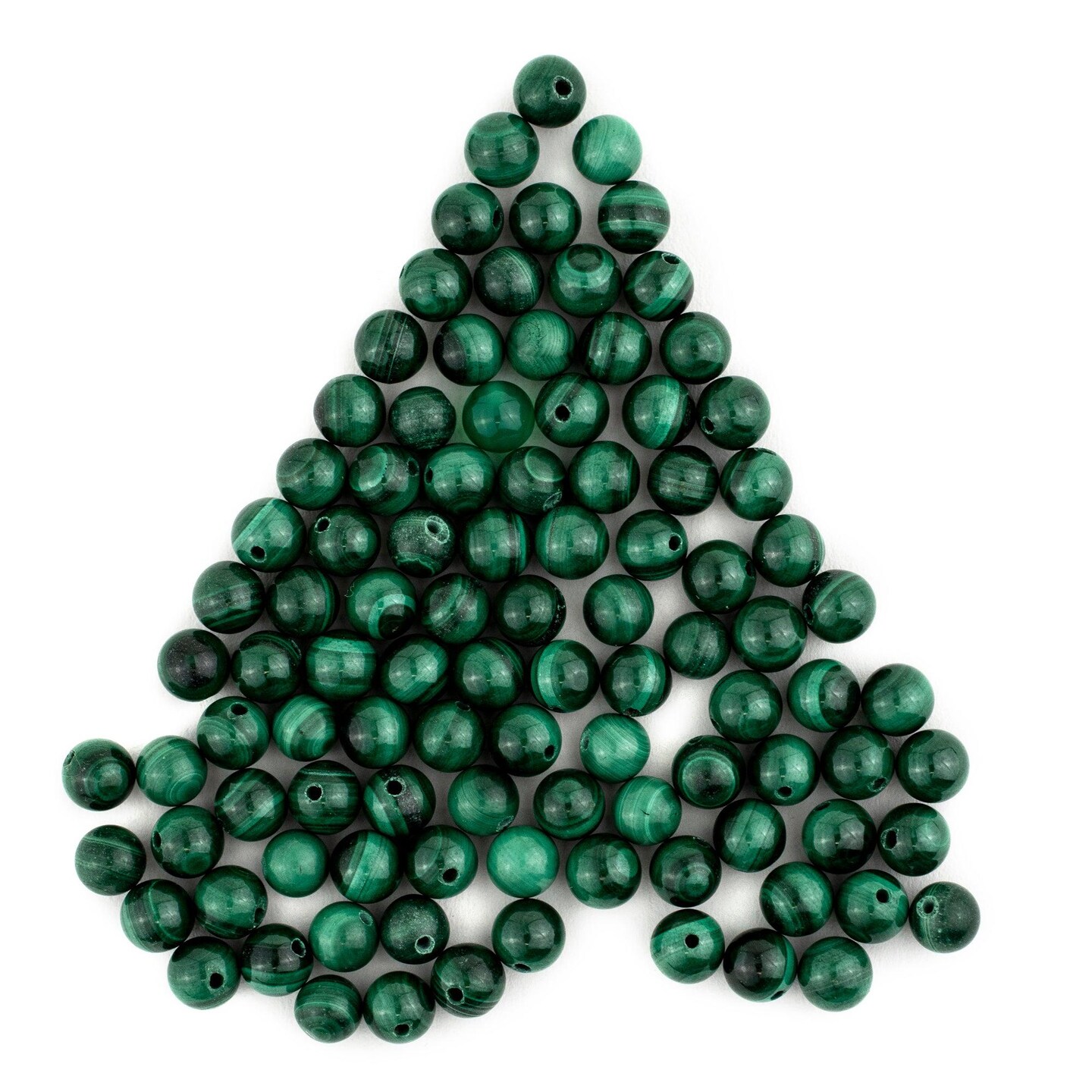 The Bead Chest Round Malachite Beads (6mm, Set of 90)