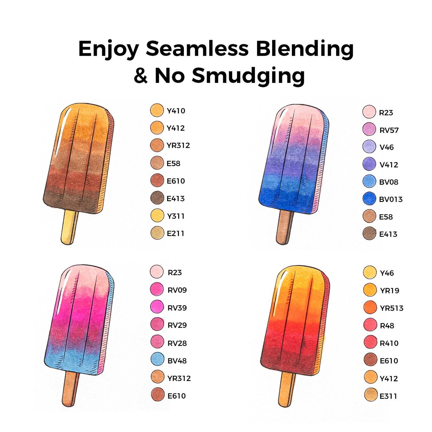 Ohuhu Honolulu B 48 Mid-tone Colors Alcohol-Based Markers - Dual Tip Brush & Fine