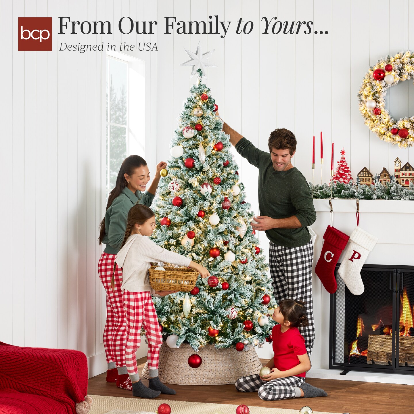 Best Choice Products Pre-Lit Sage Green Christmas Pine Tree w/ Flocked Branches, Warm-White Lights