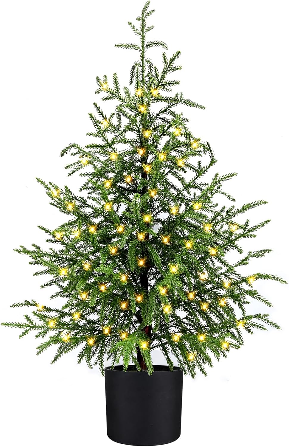 3FT Pre-Lit Artificial Norfolk Pine Christmas Tree (Green) 18&#x22;D x 18&#x22;W x 36&#x22;H