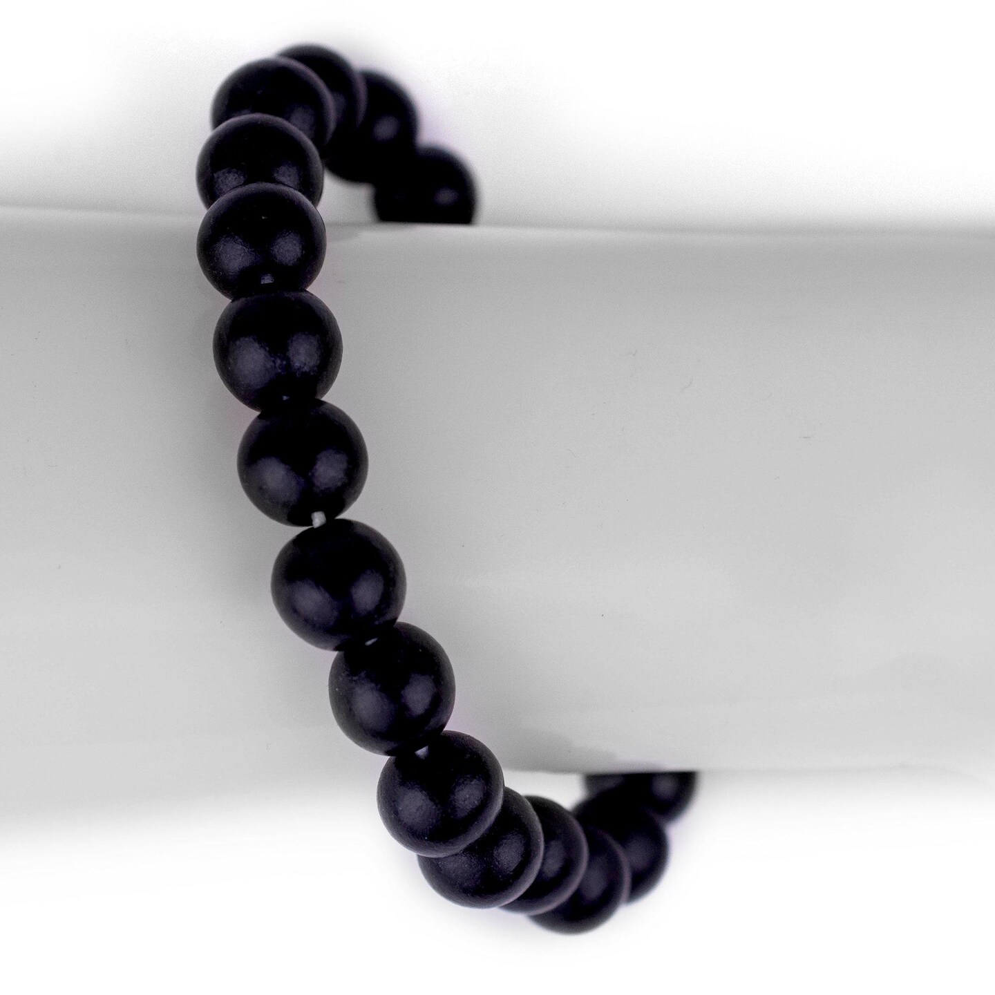 The Bead Chest Wood Stretch Bracelet, Black - Stackable Beaded Jewelry, Unisex for Men & Women