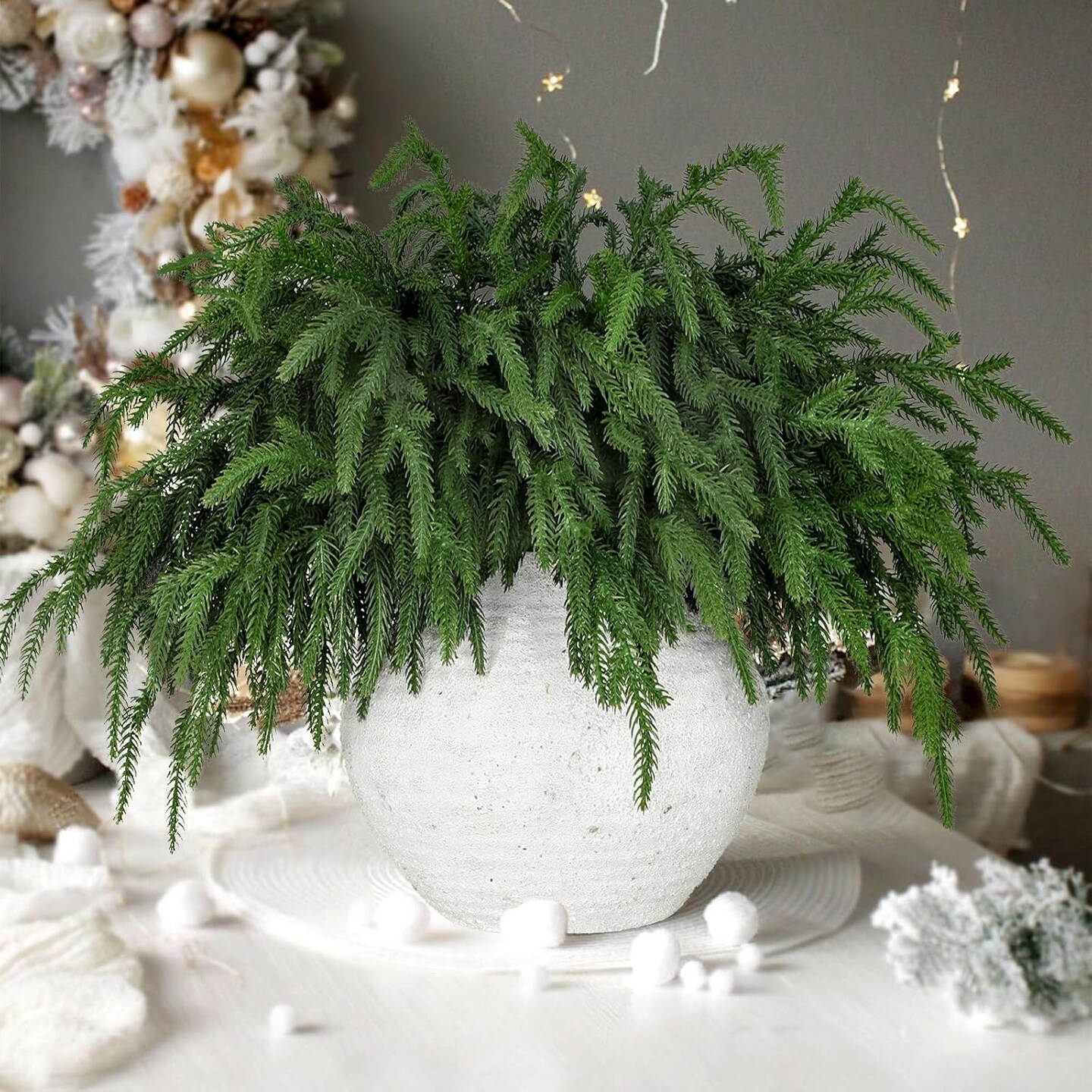 Artificial Pine Stems Picks Lifelike Greenery Stems (Green) 17&#x22;D x 3&#x22;W x 3&#x22;H
