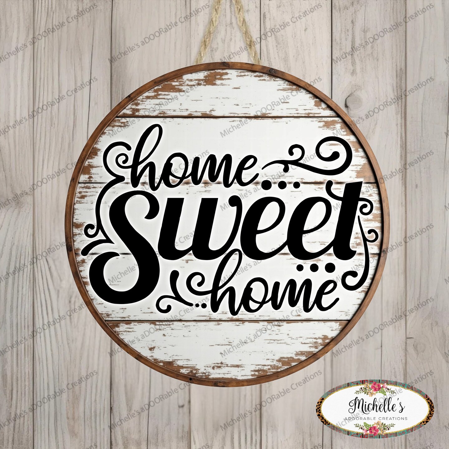 Rustic Home Sweet Home Round Sign