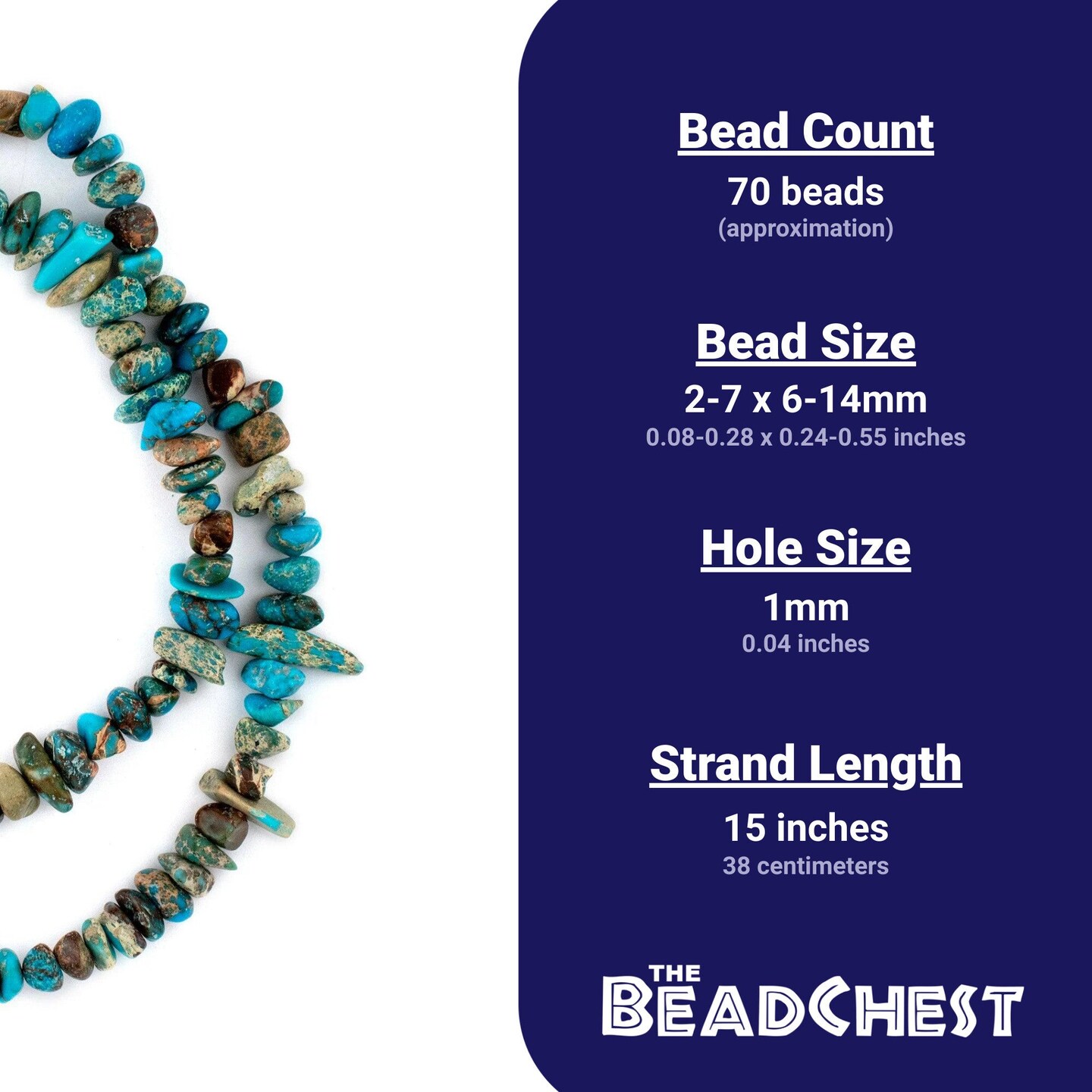 The Bead Chest Blue Aqua Sea Sediment Jasper Chip Beads 10mm Chips Gemstone 15 Inch Strand
