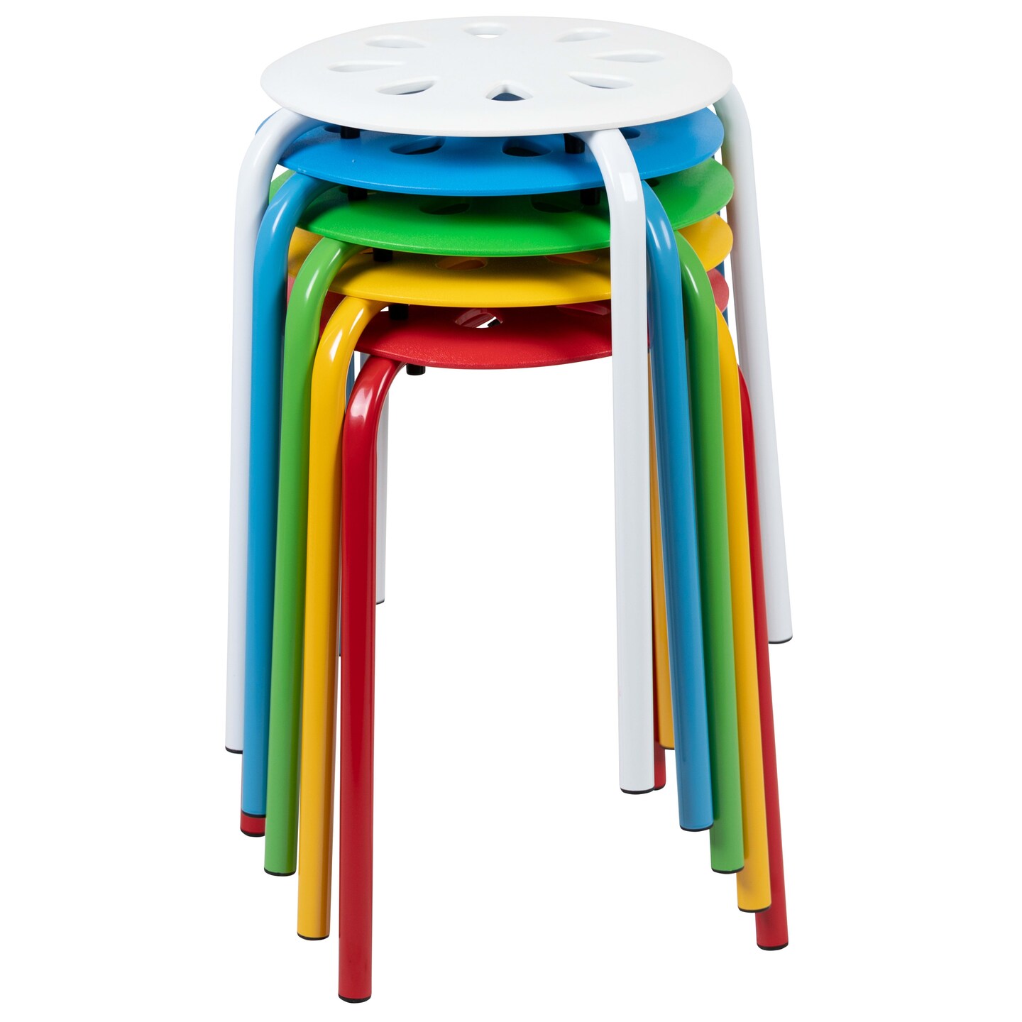 Emma and Oliver Plastic Nesting Stack Stools - School/Office/Home, 17.5"Height (5 Pack)