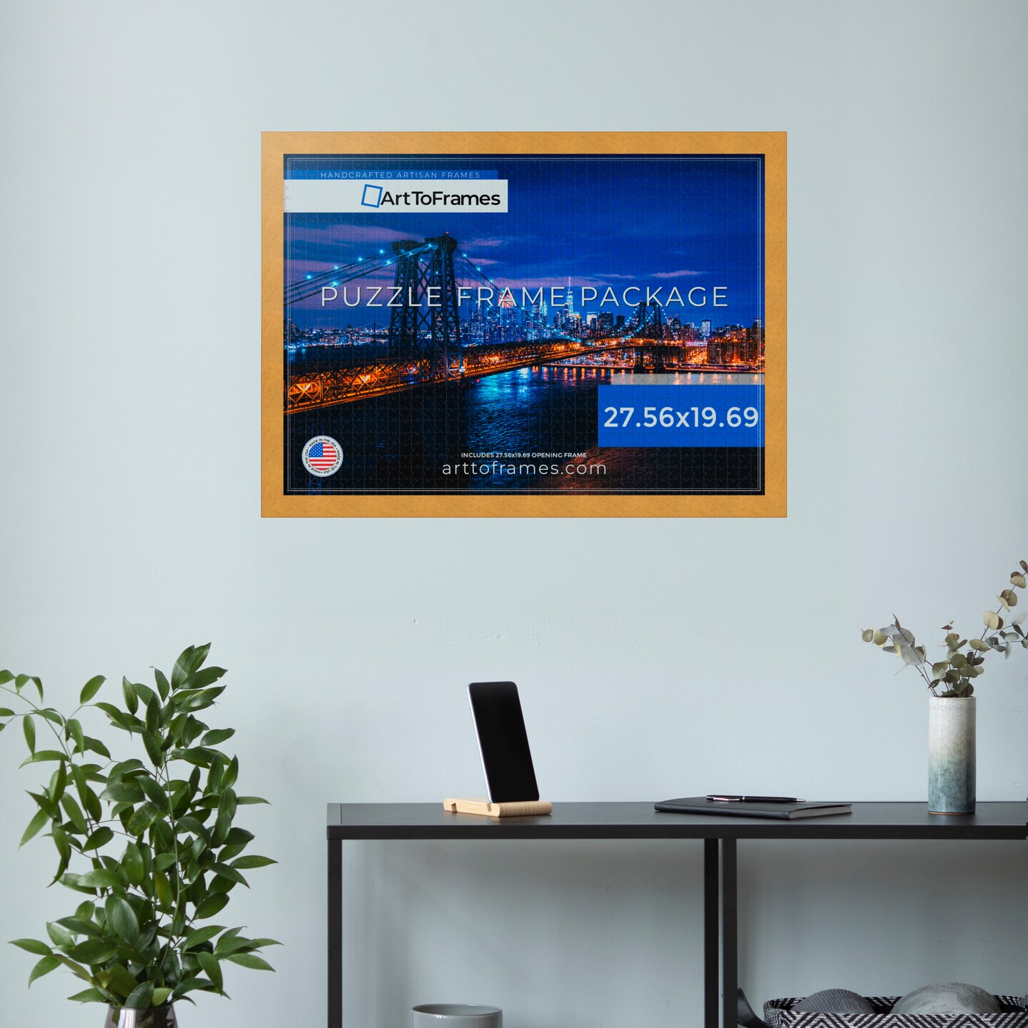 ArtToFrames 27.56x19.69 INCH / 70x50 CM Puzzle Frame for 1000 piece Puzzles.This 1.25 Inch Custom MDF Frame for Puzzles Comes with Economy Acrylic, Available in Multiple Colors