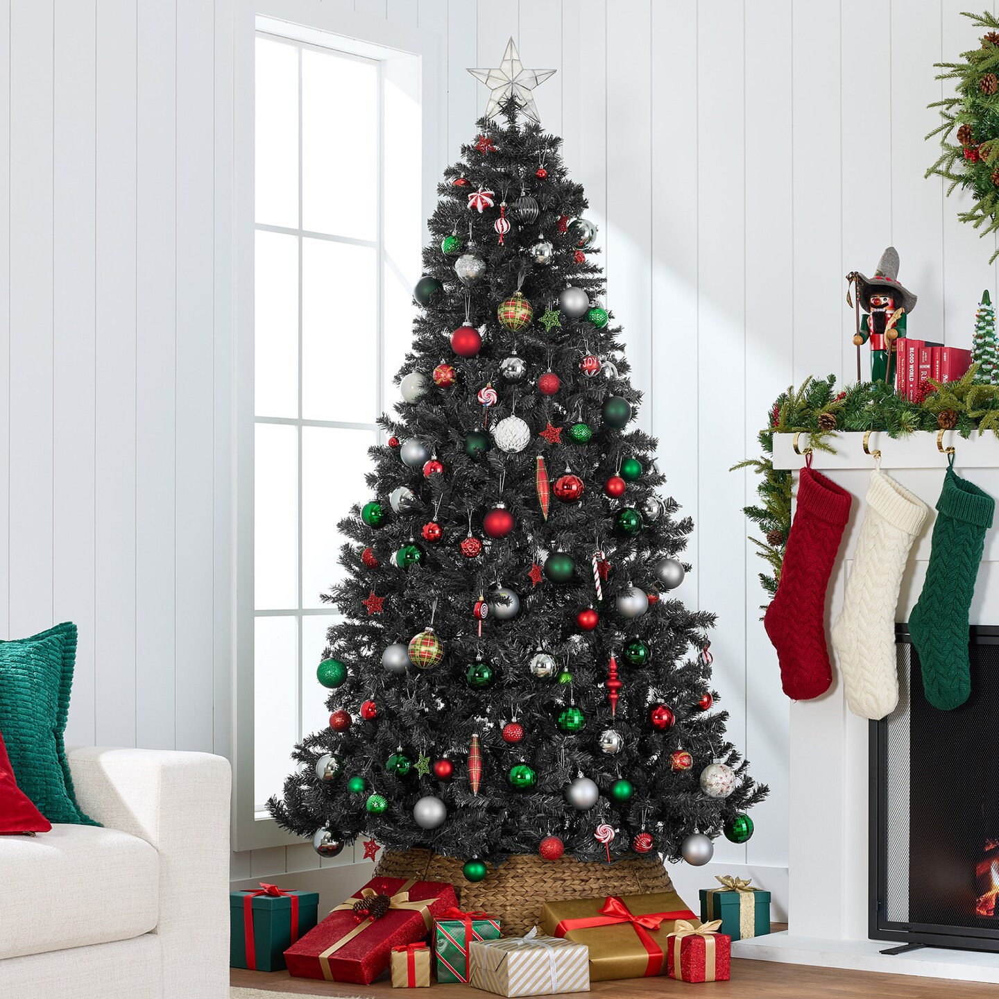 Best Choice Products Artificial Christmas Tree, Premium Pre-Lit Spruce Design, Dense Branches – Black Spruce