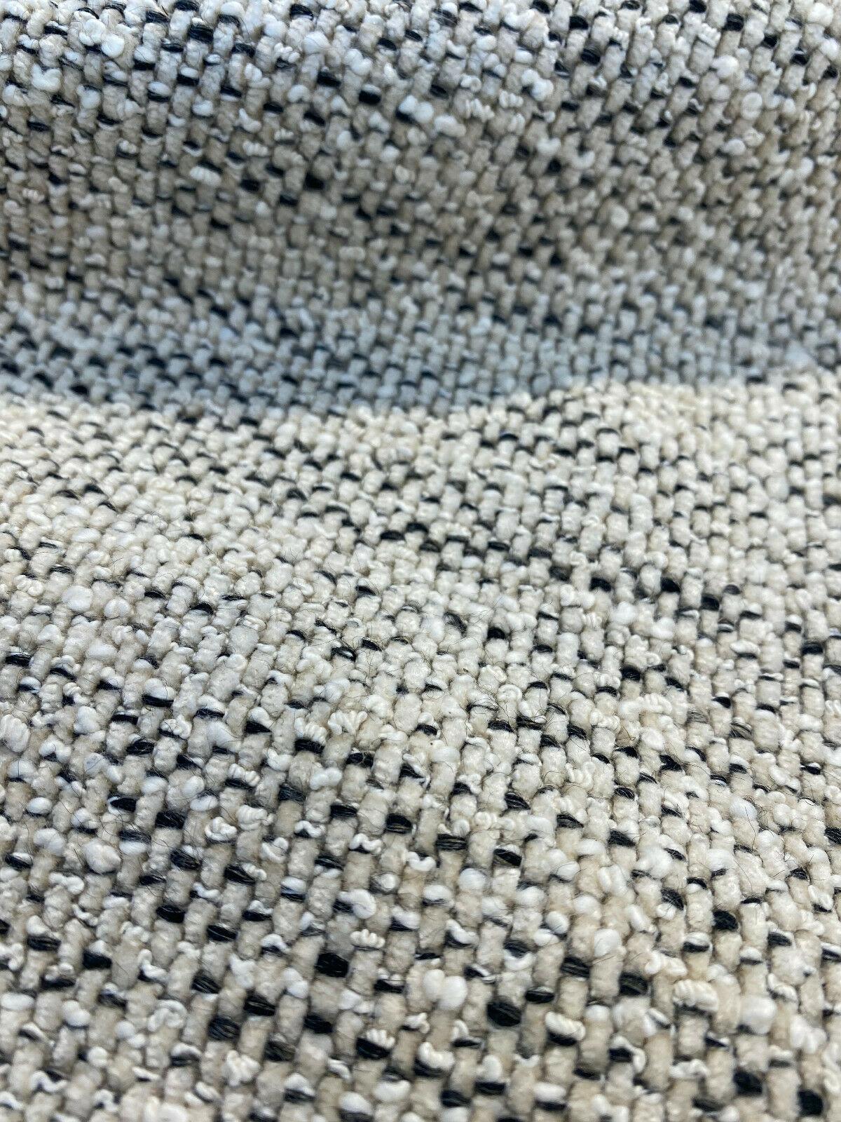 1 Yard Beige Fossil Italian Chenille Tweed Upholstery Fabric Durable 56 Inch Width