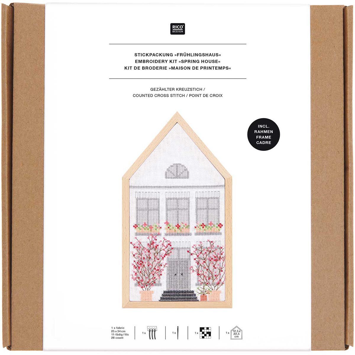 Cross Stitch Kits Spring House Kit - 12 x 22.5 cm (4.7" x 8.9")