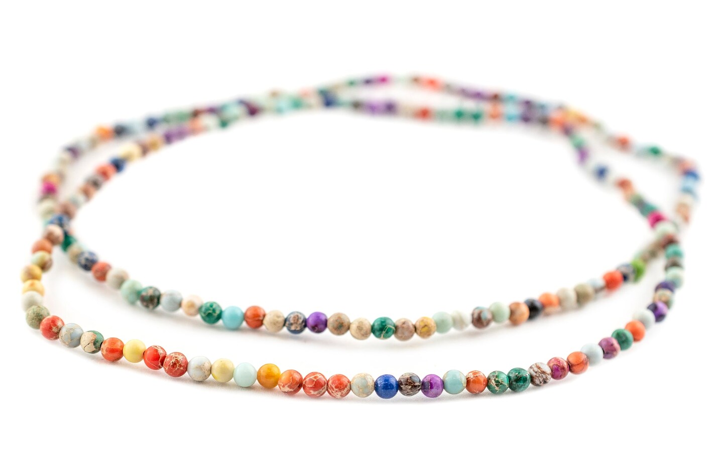The Bead Chest Rainbow Sea Sediment Jasper Beads 4mm Multicolor Round Gemstone 15 Inch Strand