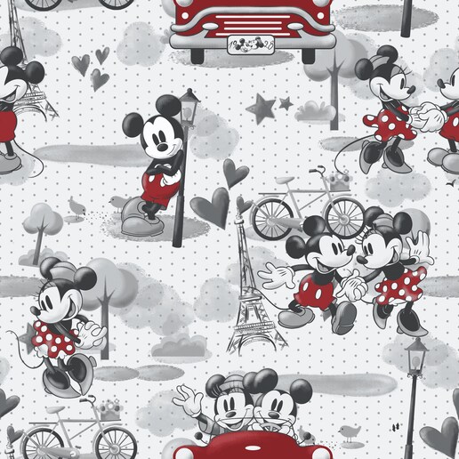 Licensed Disney's Mickey and Minnie - Vintage Romance Fleece Fabric by the Yard