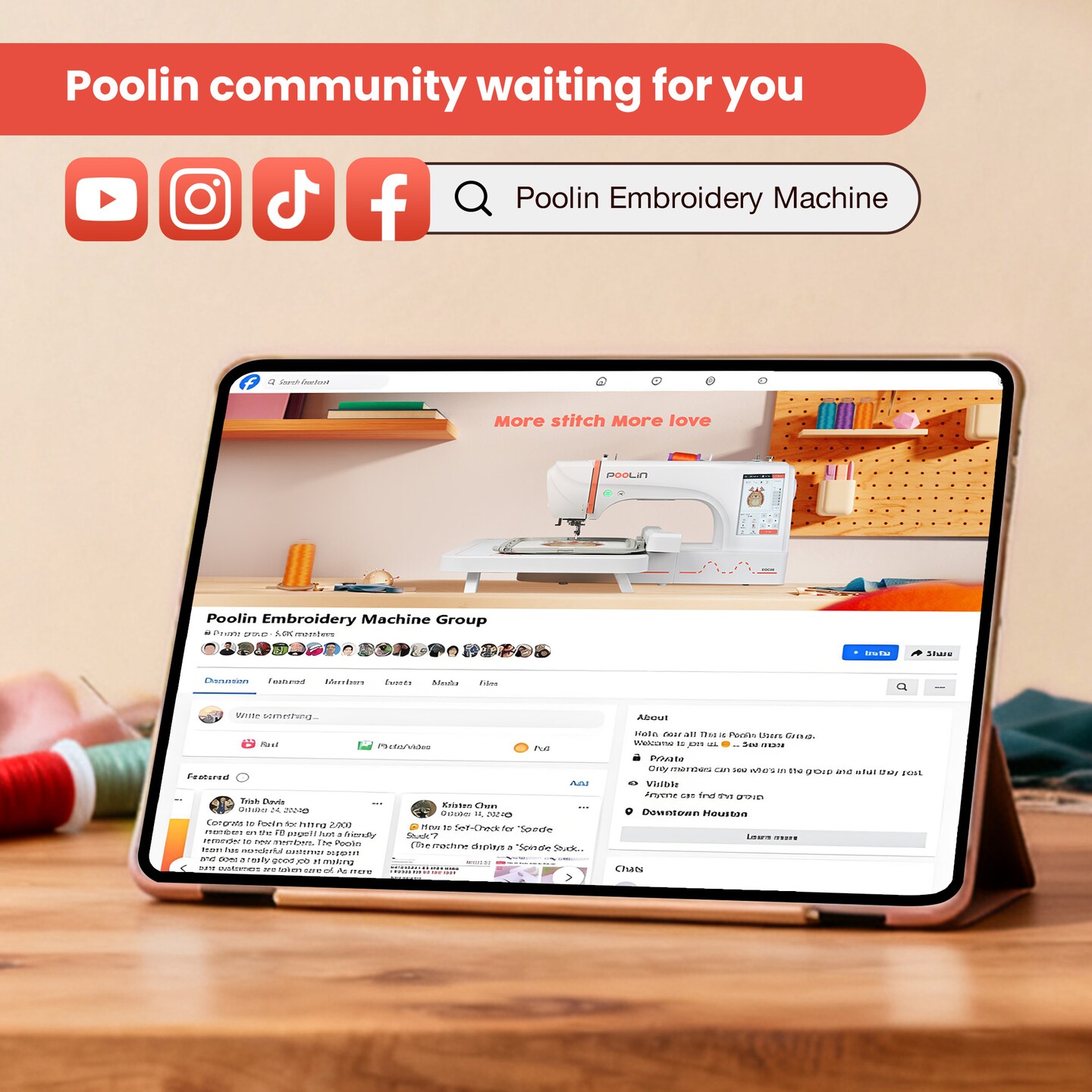 Official POOLIN EOC565 Mechanical Sewing Machine 26 Stitch Applications, Adjustable Stitch Length, With Complete Accessory Kits & Foot Pedal, 5 Included Presser Feet, Easy-to-Use Sewing Machine Holiday & Birthday Gift