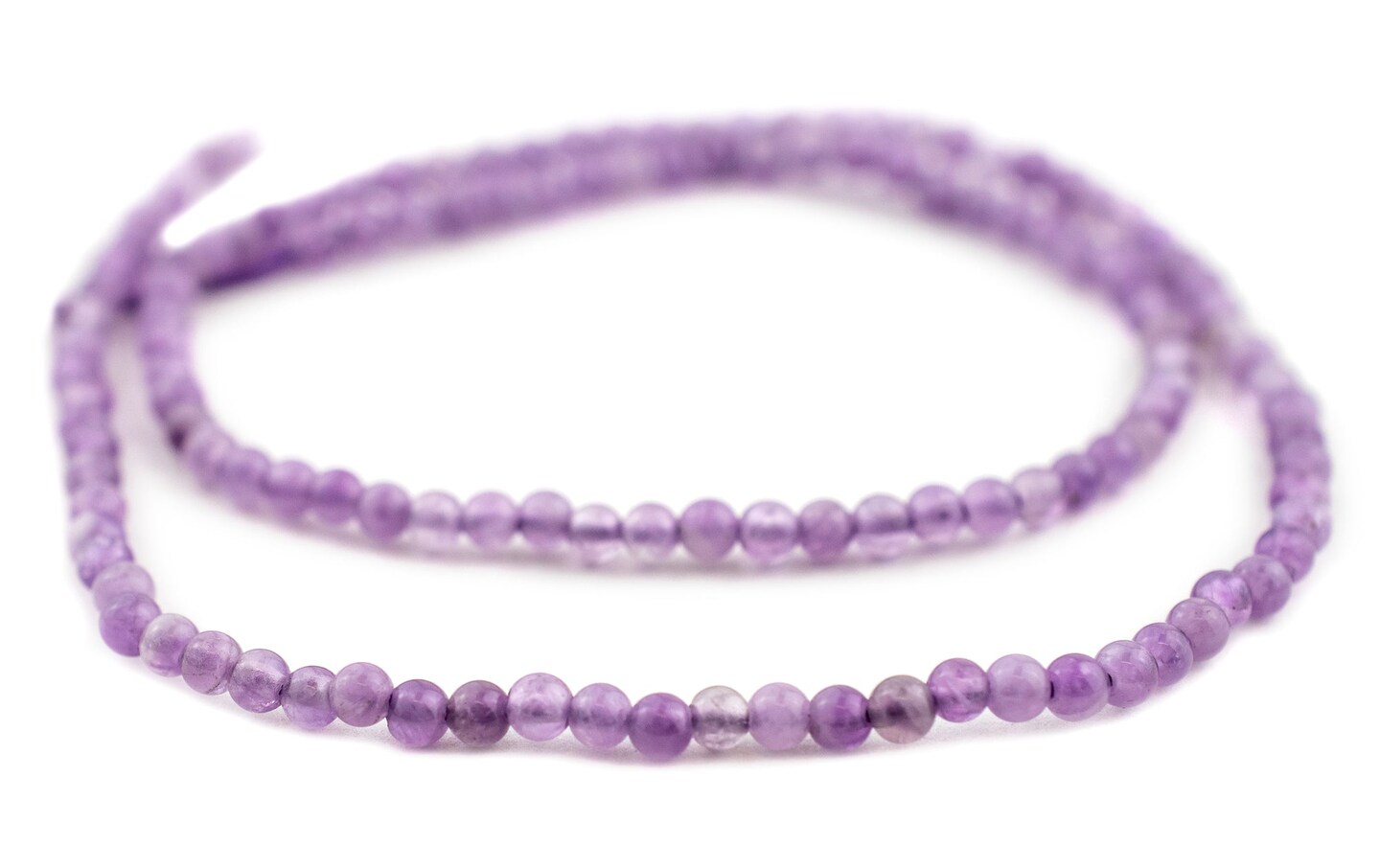 The Bead Chest 3mm Round Amethyst Beads Full Strand: Natural Purple Gemstones for Jewelry Making and DIY Crafts