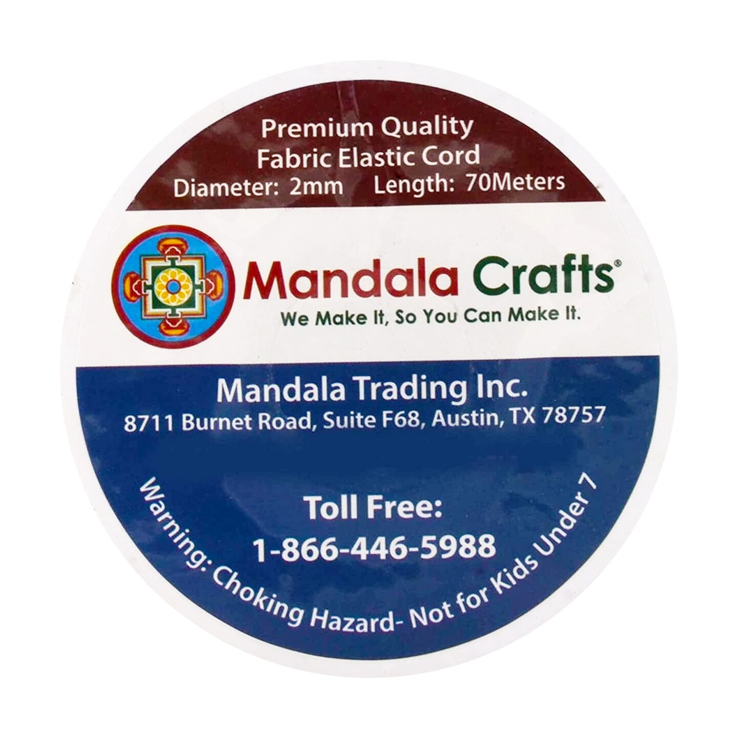 Mandala Crafts 2mm Brown Elastic Cord for Jewelry Making - 76 Yds Stretchy Cord Round Elastic Strings for Bracelets Making String - Stretchy String for Crafts Beading
