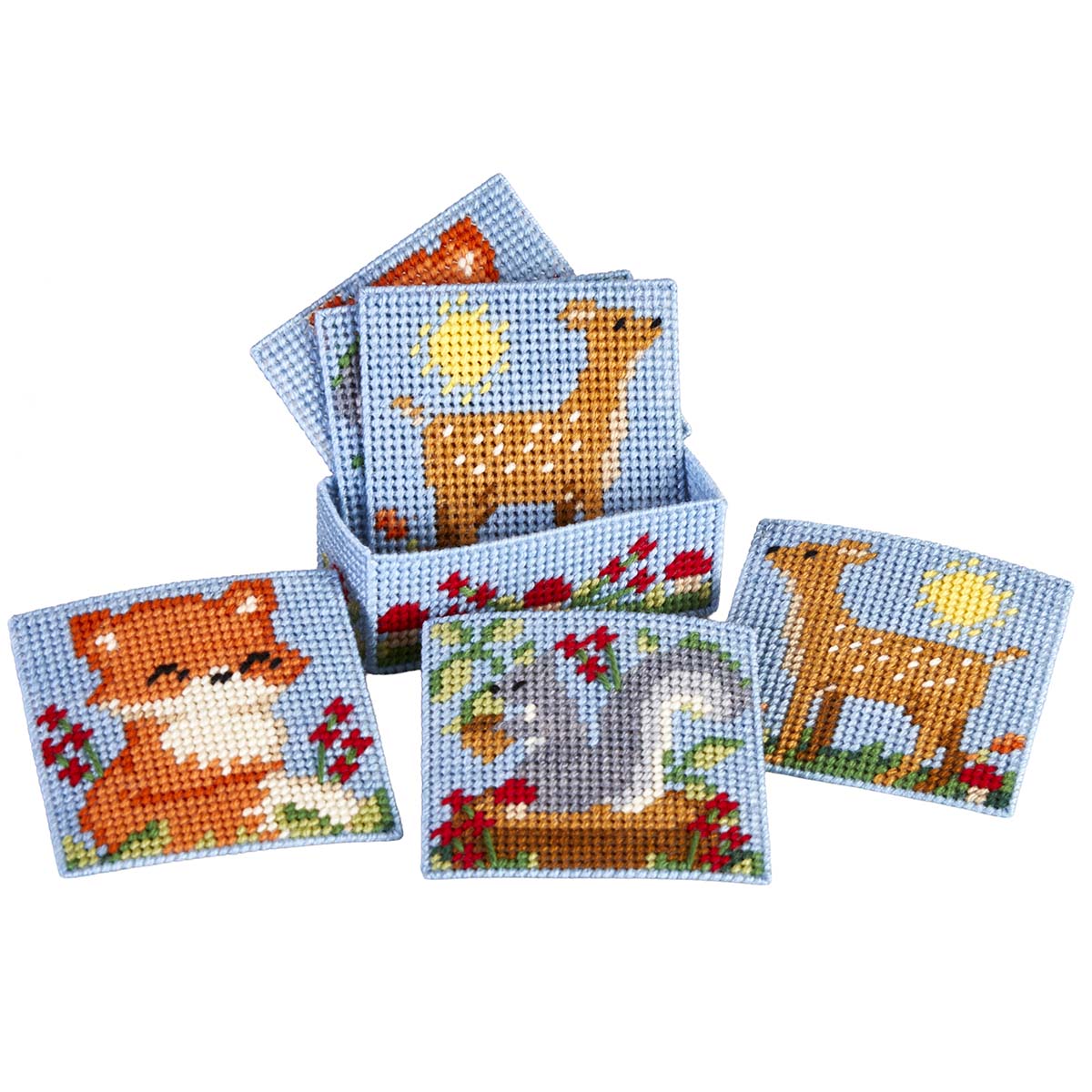 Herrschners  Into the Woods Coasters with Holder Plastic Canvas Kit