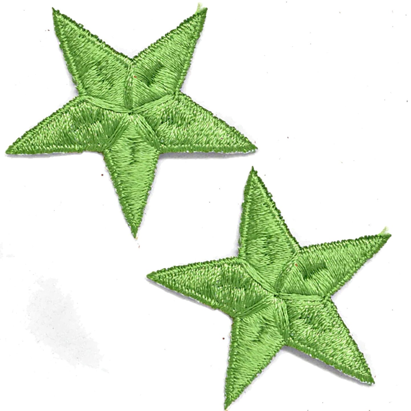 Green Embroidered Iron On Star Patch Applique for Clothes and DIY Projects