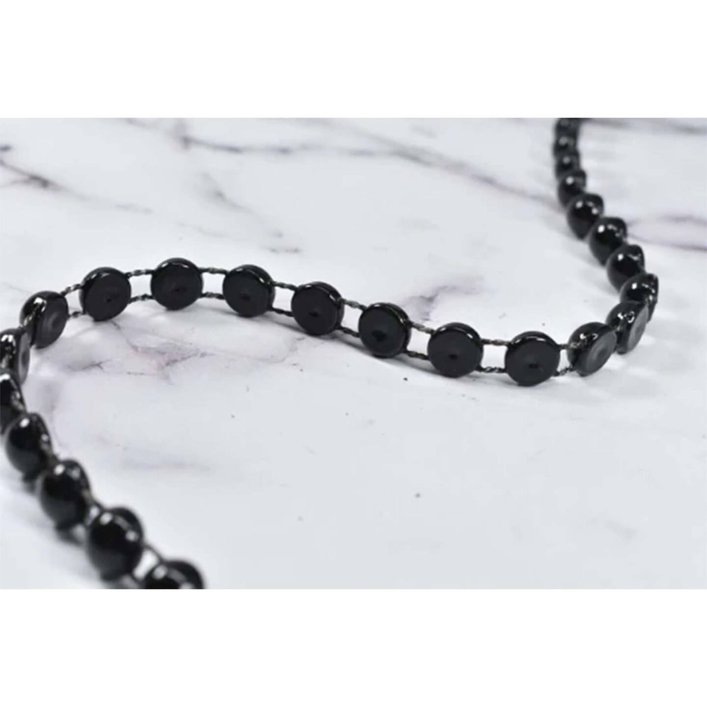 1 Yard Half Back Pearl Trim Decorative 0.25 Inch for Clothing and Crafts