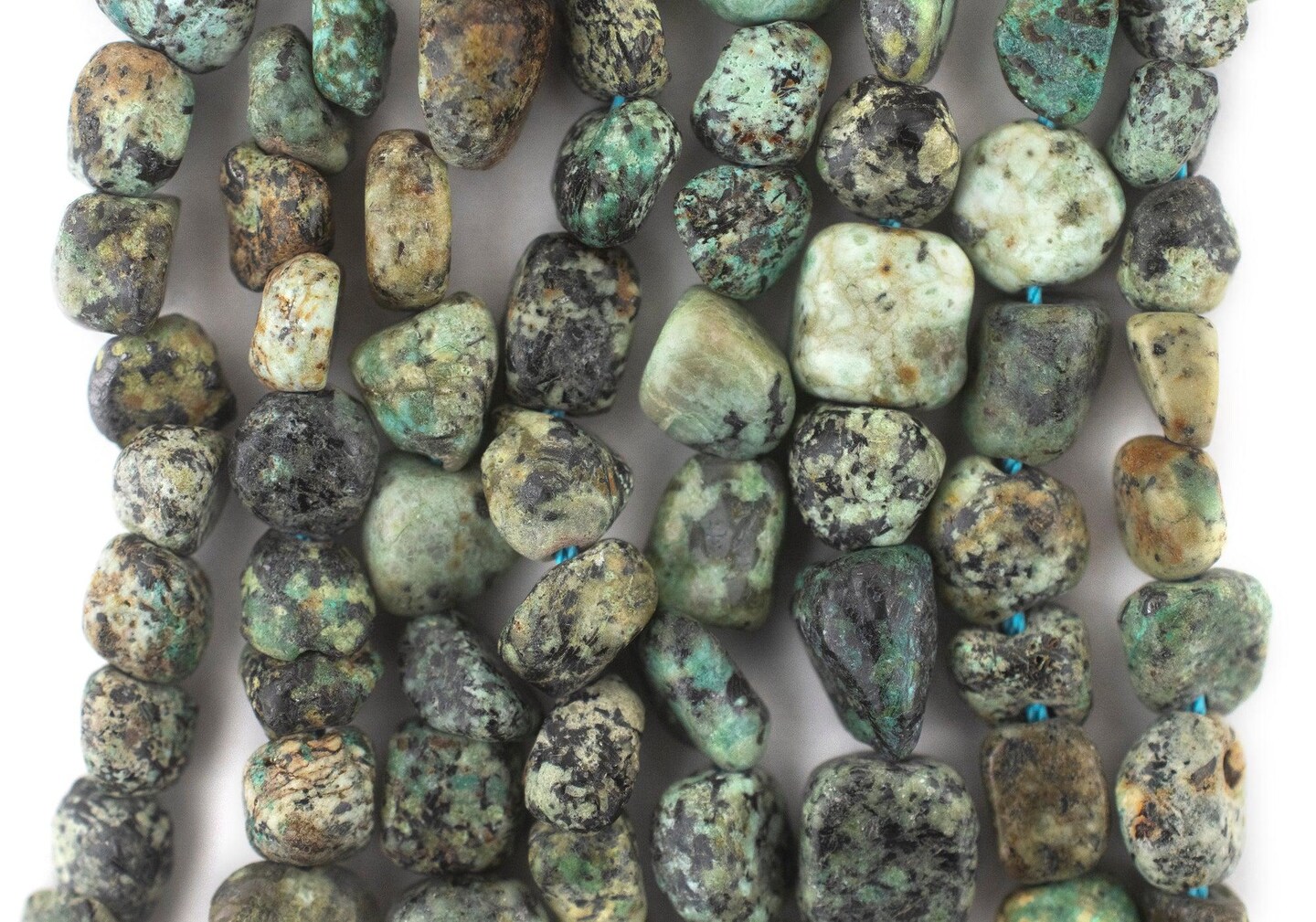 The Bead Chest African Turquoise Nugget Beads 6mm Green Gemstone 16 Inch Strand