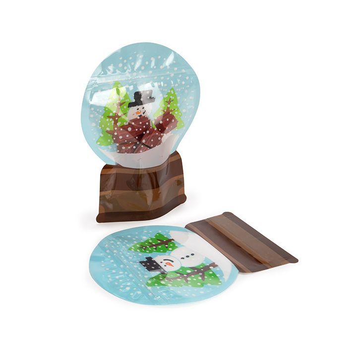 Snow Globe Shaped Pouch - 6&#x22; x 2 1/2&#x22; x 8&#x22; - Pack of 5