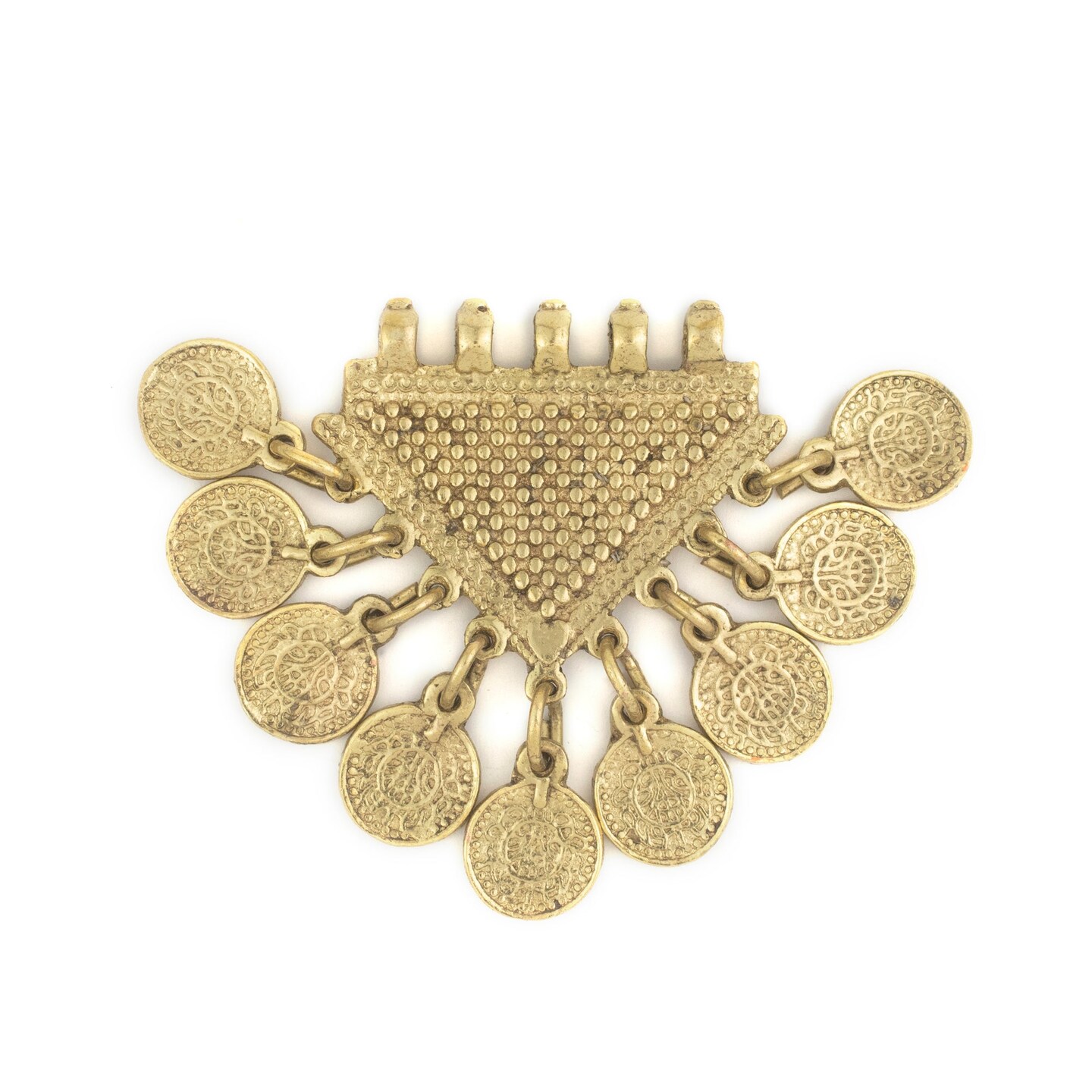 The Bead Chest Brass Tribal Coin Dangle Pendant