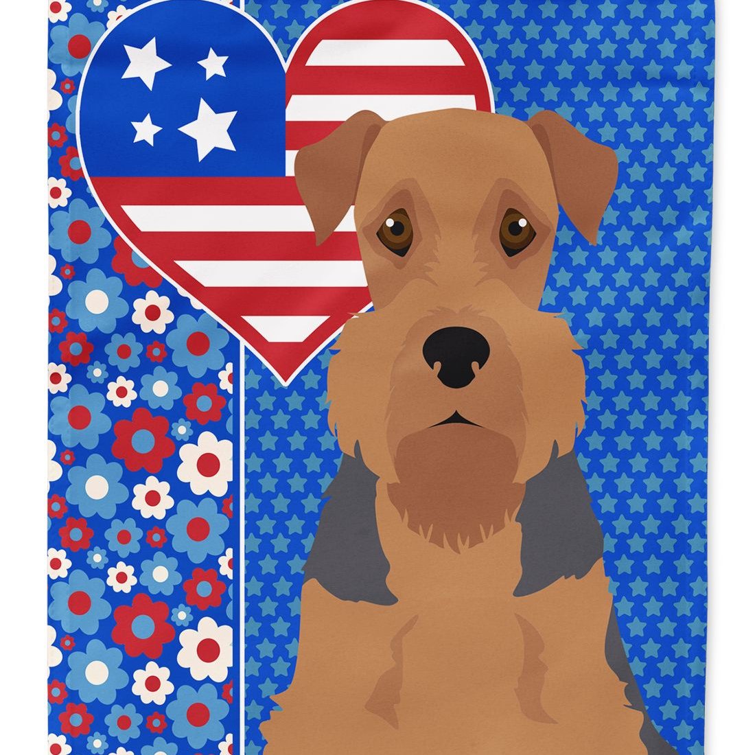 Edge Collections - 11.25" X 15.50" - Multicolor - Airedale Terrier USA Flag - 1 Piece