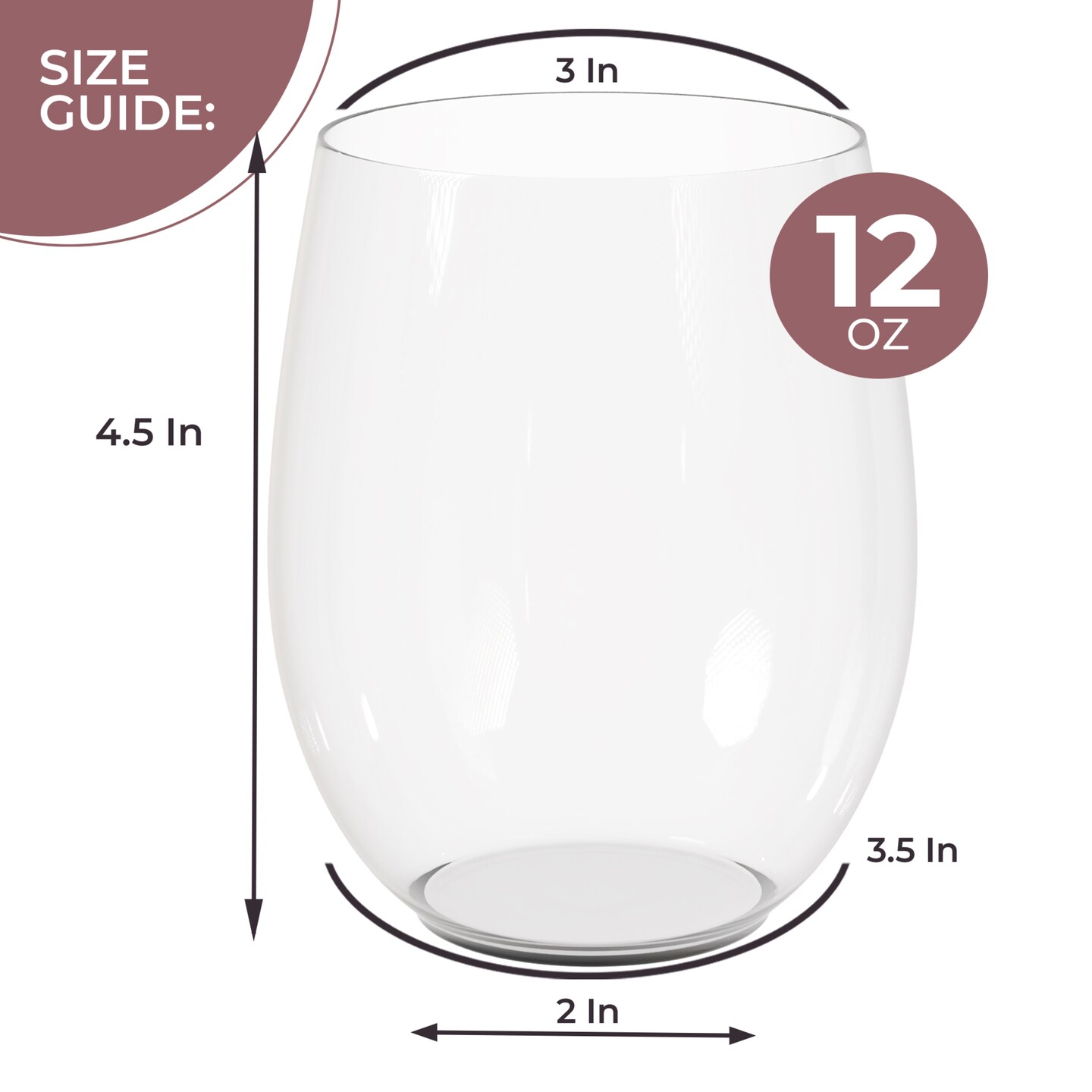 Exquisite Plastic Stemless Wine Glasses Disposable Wine Glasses 12 Oz Elegant Plastic Cups Reusable Durable Party Cups Disposable Cocktail Glass For Weddings & Events