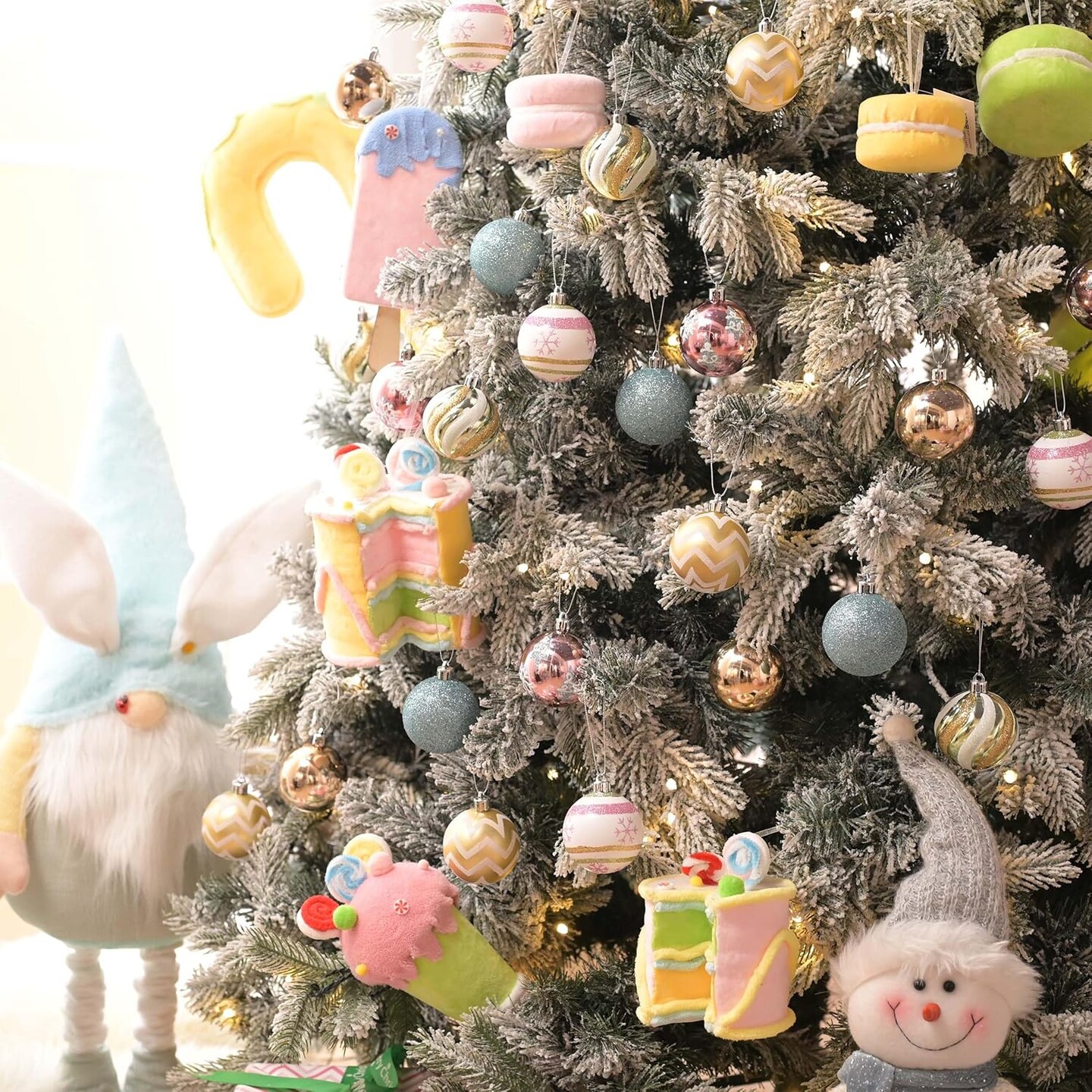 30ct Colorful Macaron Pastel Shatterproof Christmas Ball Ornaments Set