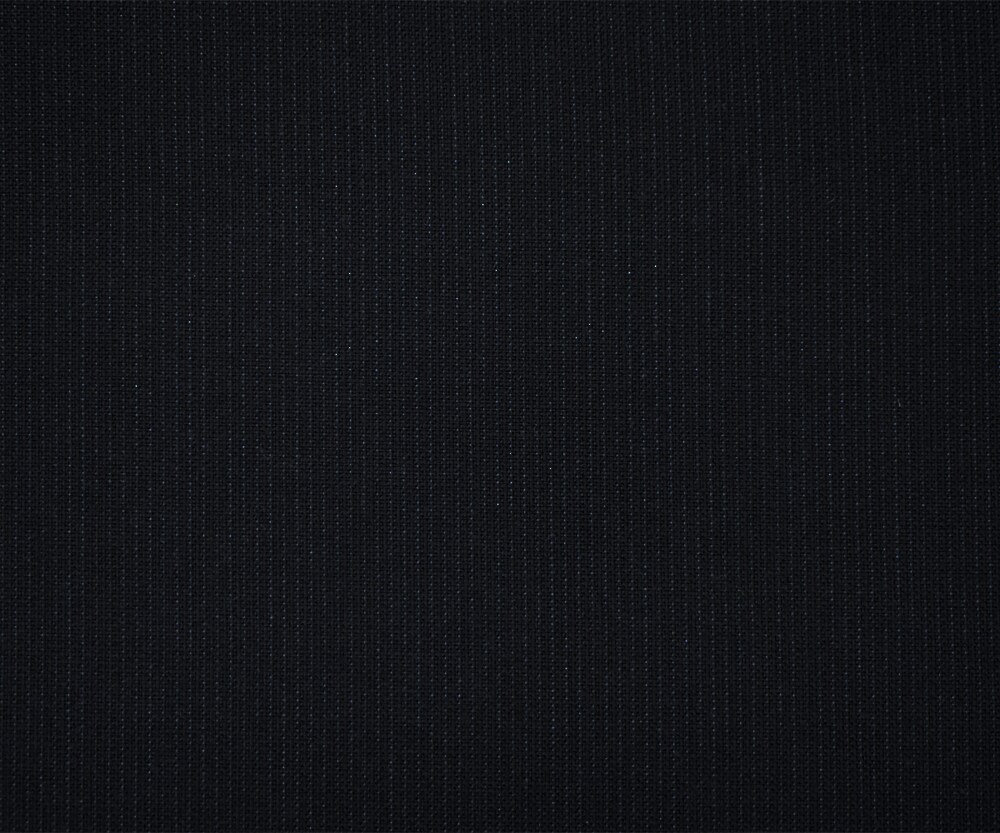 Black-Gunmetal Blue Wool-Poly Striped Suiting Woven Fabric By the Yard