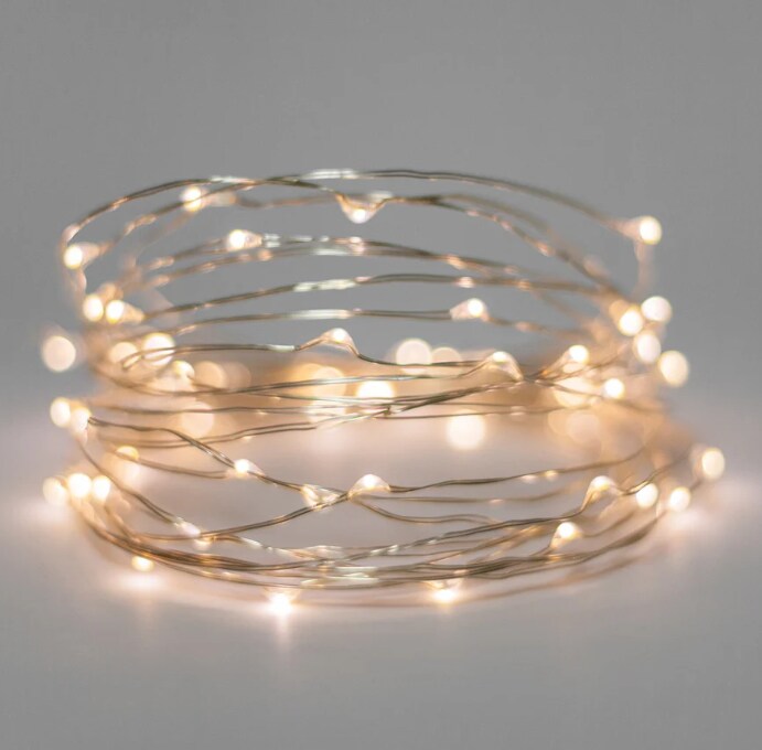 100 LED USB String Lights &#x2014; Silver Copper Wire, 32ft, Perfect Desk or Room Decor