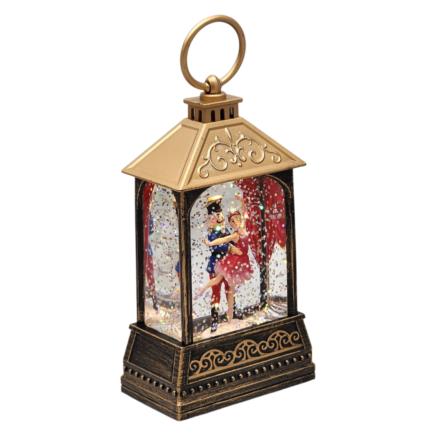 Classic Nutcracker Ballet Lighted Lantern Snow Globe