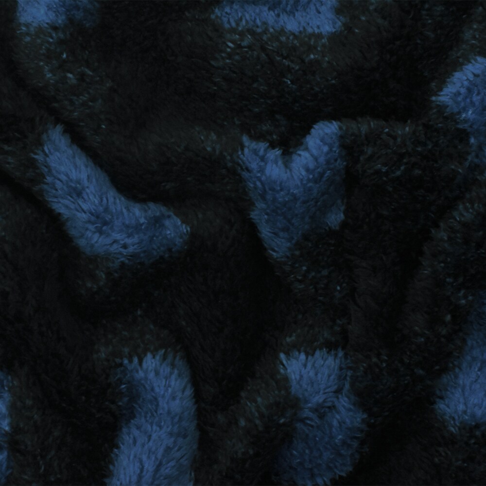 Blue-Black Check Printed Double Sided Sherpa Fleece Knit Fabric By the Yard