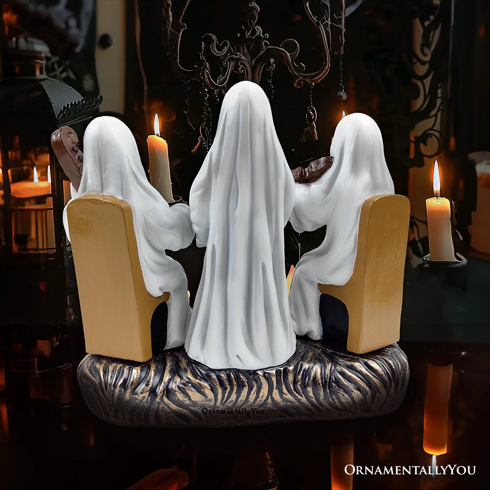 Ghostly Ensemble Trio Lighted Spooky Home Figurine, 5.5&#x22; LED Haunted Halloween Ghost Statue