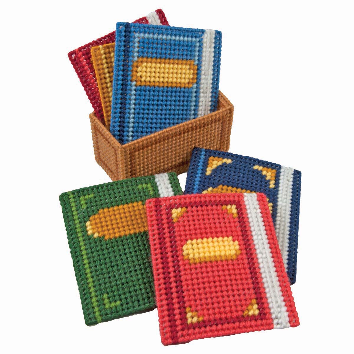 Herrschners  Book Lovers Coasters with Holder Plastic Canvas Kit
