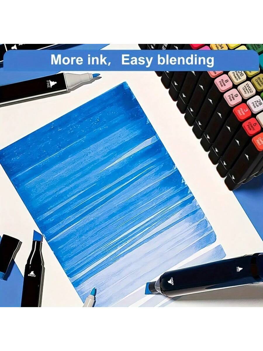 168 Colors Alcohol Markers, Dual-Tips Permanent Art Pen Set