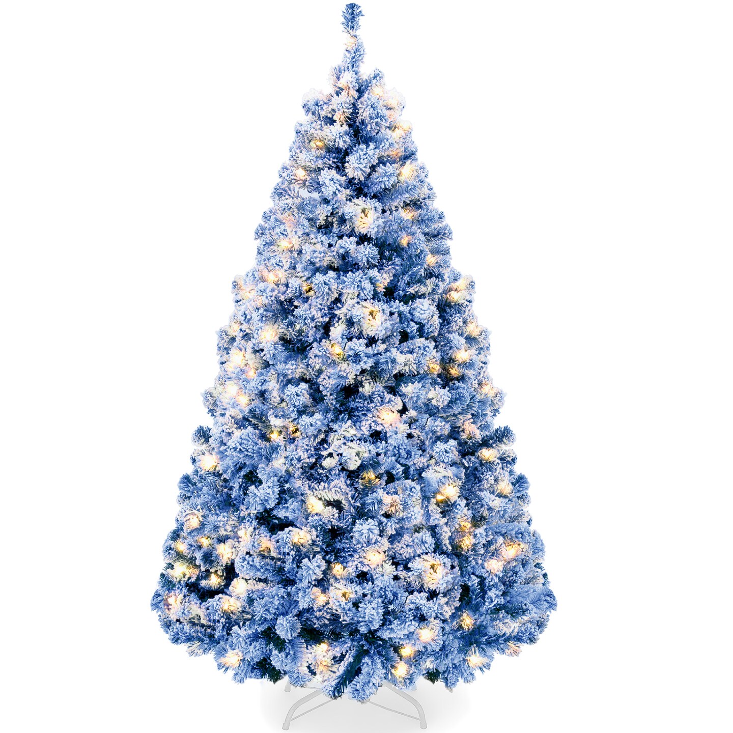 Best Choice Products Artificial Flocked Christmas Tree, Pre-Lit Holiday D&#xE9;cor w/ Twinkle Lights - 6ft