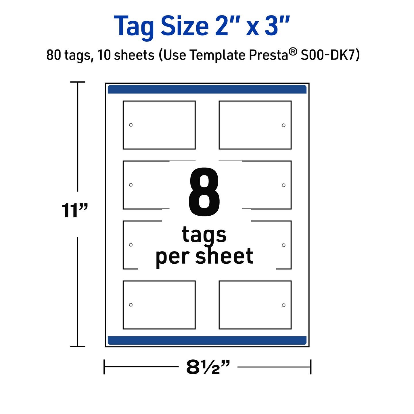 Avery Printable Rectangle Tags, Gold Edge Dots, 2" x 3", Matte White Rectangle Tags, Laser/Inkjet, 80ct, Great for Product Tags