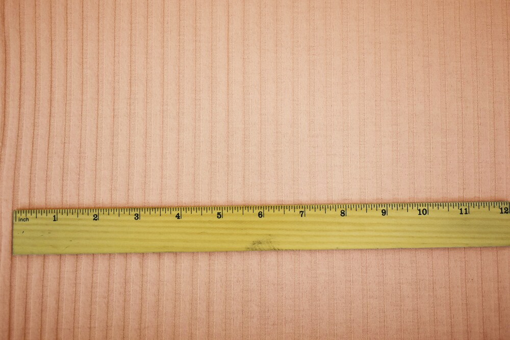 Light Orange Poly Stretch Spandex Brushed Back 5x7 Rib Knit Fabric By the Yard