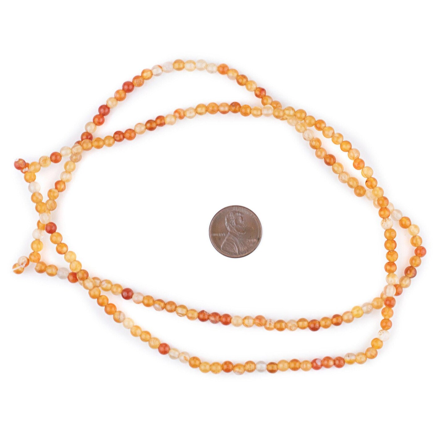 The Bead Chest Round Carnelian Beads (4mm): Organic Gemstone Round Spherical Energy Stone Healing Power Crystal for Jewelry Bracelet Mala Necklace Making