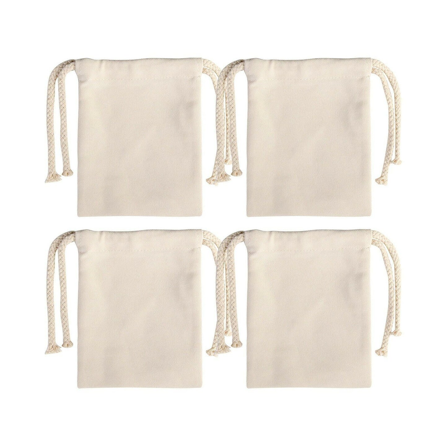 Craft Express 4 Pack Sublimation Drawstring Gift Bags &#x2013; 5&#x22;x7&#x22; White Reusable Blanks