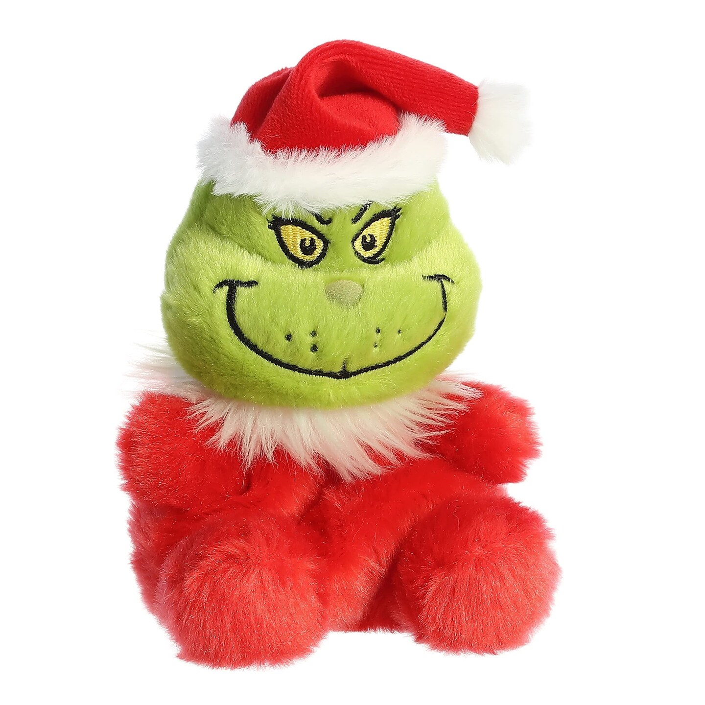 Aurora&#xAE; Whimsical Dr. Seuss&#x2122; Santa Grinch Palm Pals&#x2122; Stuffed Animal - Magical Storytelling - Officially Licensed - Red 5 Inches