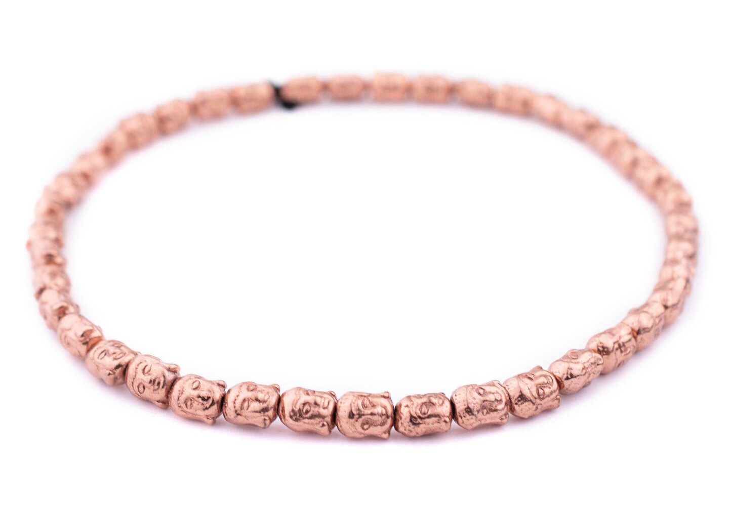 The Bead Chest Copper Buddha Beads, Full Strand of Quality Metal Spacers for DIY Jewelry Design