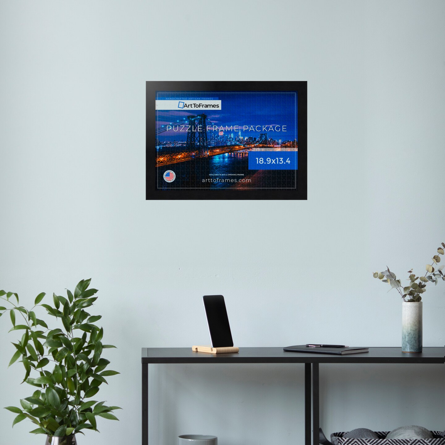 ArtToFrames 18.9x13.4 INCH / 48x34 CM Puzzle Frame for 500 piece Puzzles.This 1.25 Inch Custom MDF Frame for Puzzles Comes with Regular Glass, Available in Multiple Colors