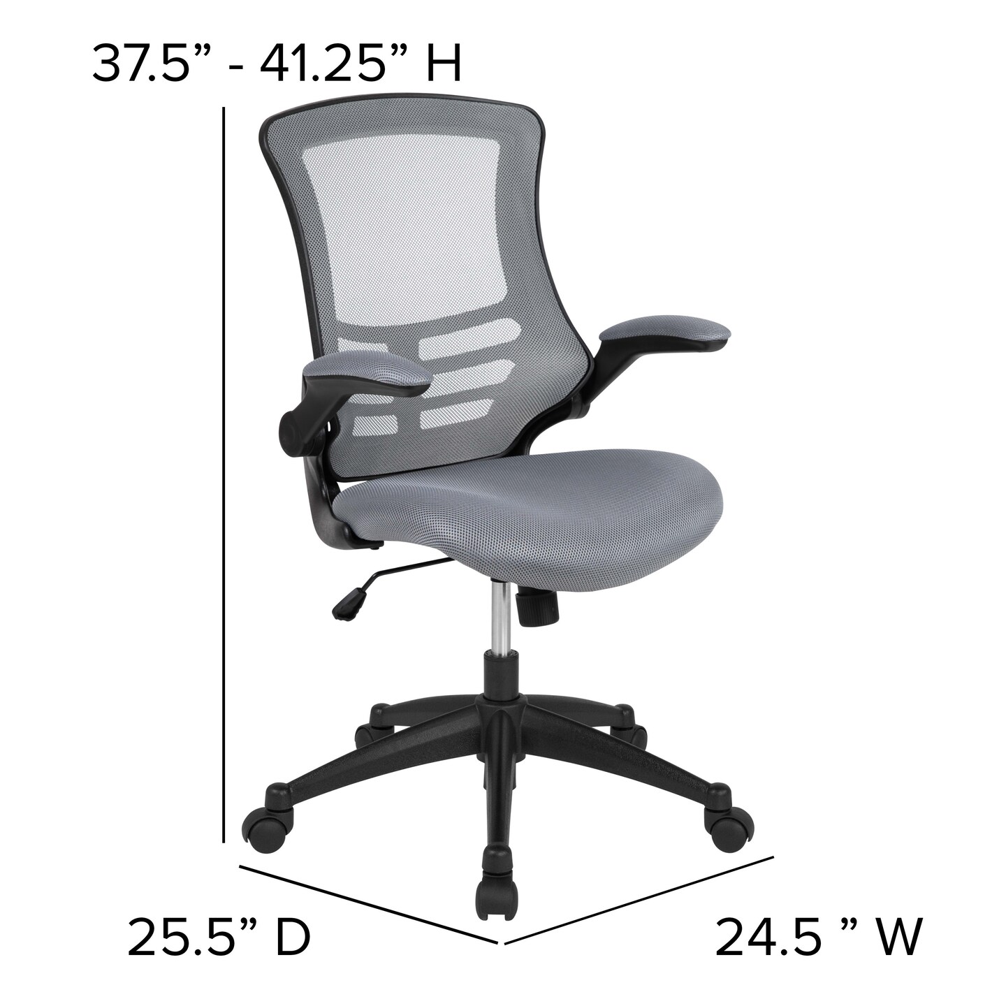 Emma and Oliver Mid-Back Mesh Swivel Ergonomic Task Office Chair with Flip-Up Arms