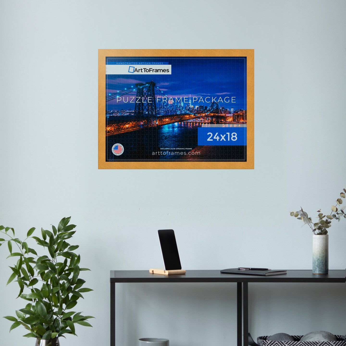 ArtToFrames 24x18 INCH / 61x46 CM Puzzle Frame for 300 piece Puzzles.This 1.25 Inch Custom MDF Frame for Puzzles Comes with Economy Acrylic, Available in Multiple Colors