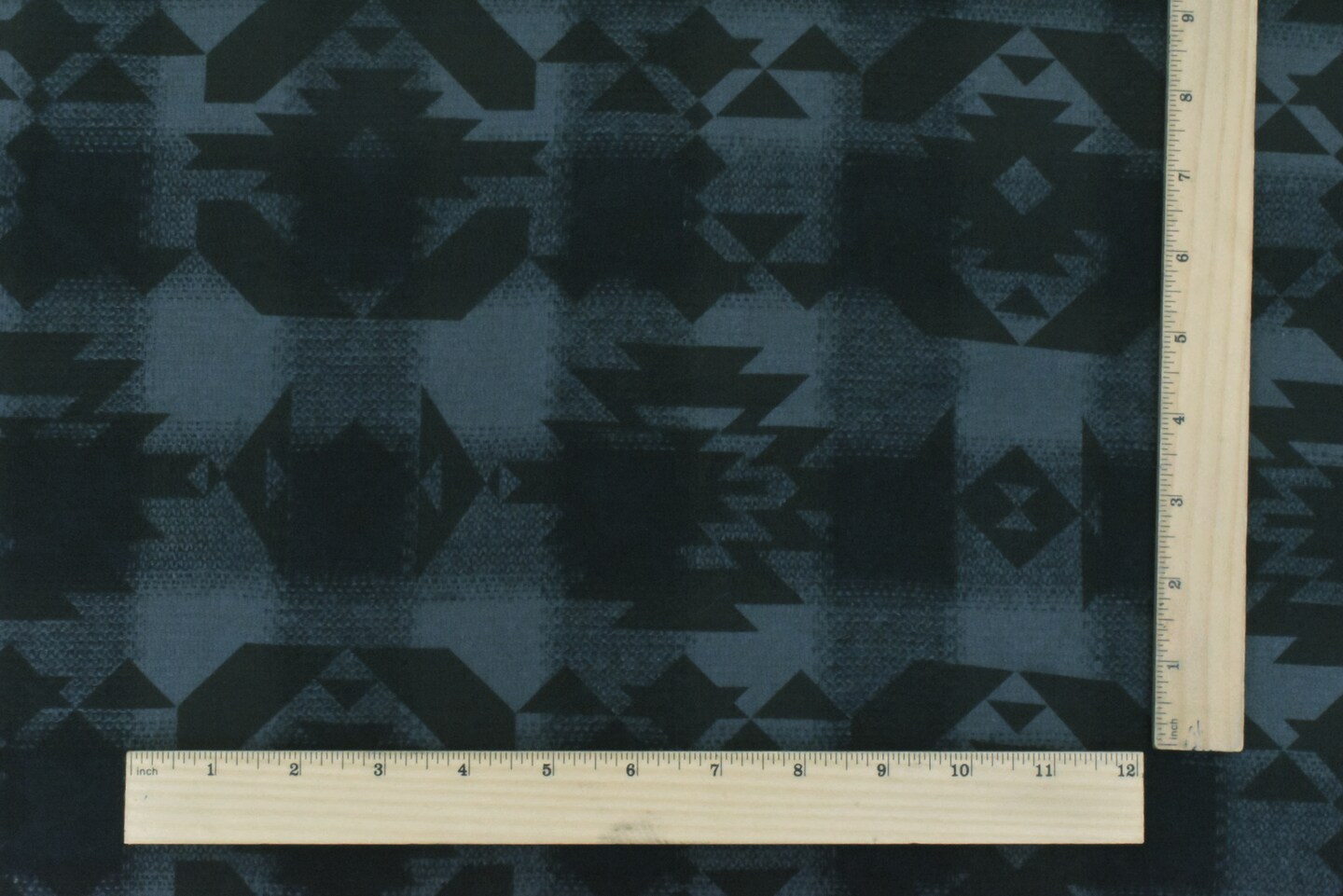 Dark Gray-Black-Multi Tribal Printed Cotton Check Dobby Woven Fabric By the Yard