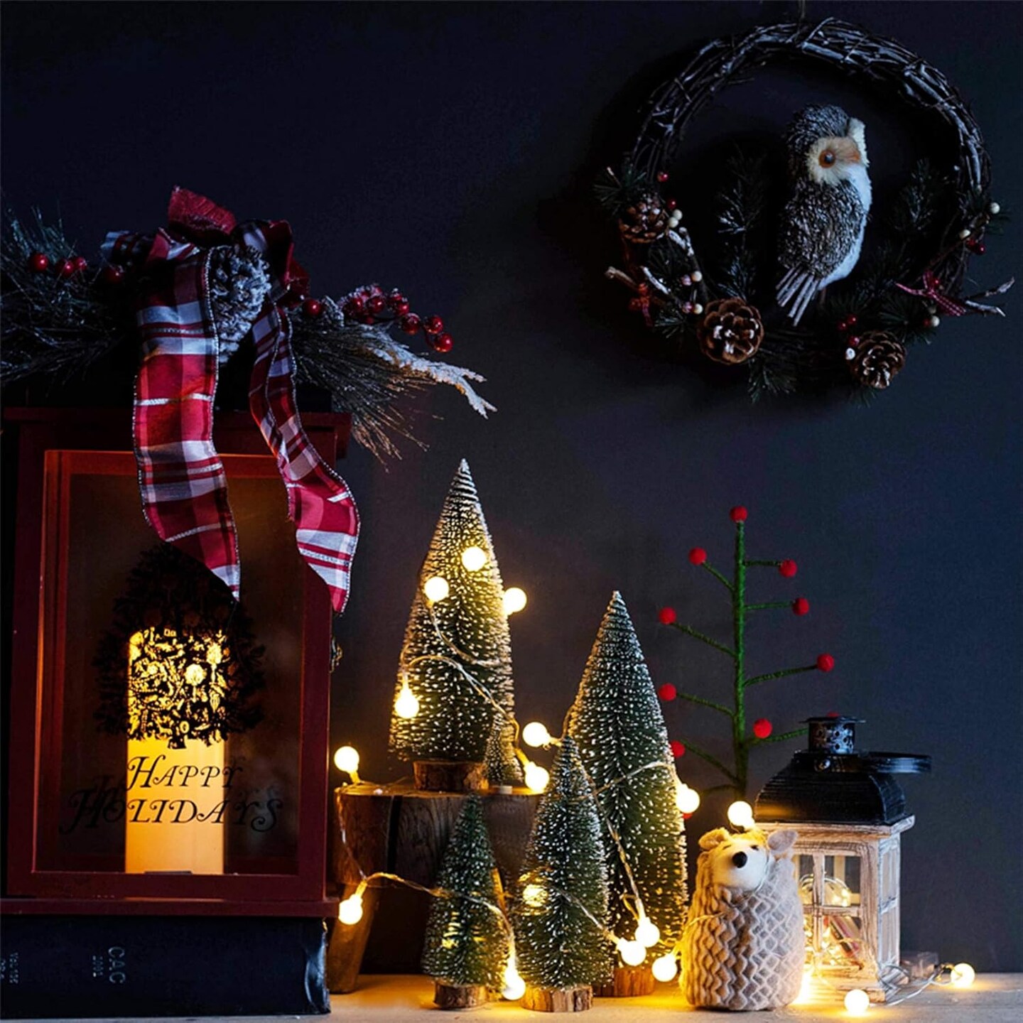 Desktop Miniature Christmas Trees Mini Pine Tree 5pcs (	5pcs Tree Green)